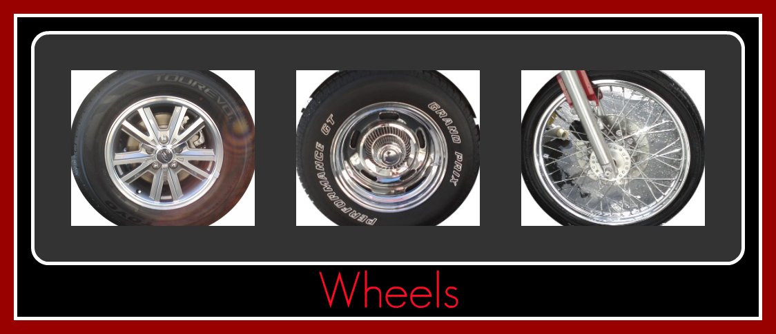 A collection of wheels from customers vehicles and motorcycles that have been detailed by Fifty Dollar Detail, Ridgefield, WA.